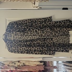 Maurices leopard animal print duster cardigan